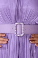 فستان ليلكي شيفون لماع مع كريستال