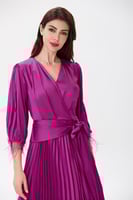 فستان ستان فوشي بليسيه