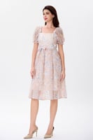 فستان اورغنزا بنقشة الورود