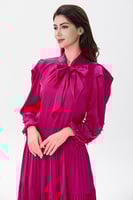 فستان ستان فوشيا