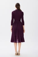 فستان بليسية عنابى مزين بالؤلؤ