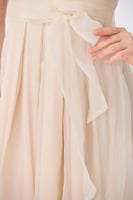 فستان اورغنزا حرير بيج