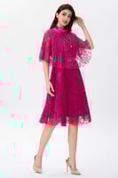 فستان دانتيل فوشيا بليسية