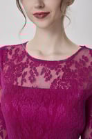 فستان فوشي خامة الدانتيل الانيقة