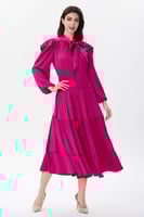 فستان ستان فوشيا