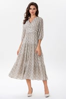 فستان شيفون بنقشة عصرية