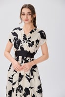 فستان ستان صدر مزدوج