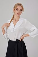 بلوزة ابيض سادة