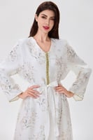 جلابية حرير مع ازرار ذهبية