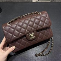 شانيل كلاسك مقاس23 بني وذهبي كافيار