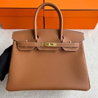 حقيبة بيركن 35 سم. معدن ذهبي