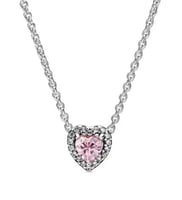 سلسال باندورا PANDORA فضي قلب وردي بدون ملحقات