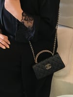 شنطه شانيل اسود مقاس 18