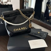 شنطة شانيل مع محفظه و ستراب شامل البوكس VIP - GHW