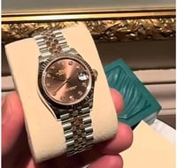 ساعة رولكس مينا عسلي فصوص مقاس 30