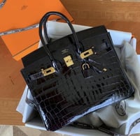 حقيبة بيركين 25 سم. . معدن ذهبي