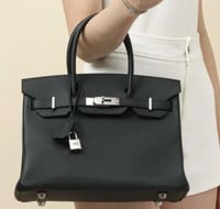 حقيبة بيركن 30 سم. معدن فضي