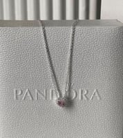 سلسال باندورا PANDORA فضي قلب وردي بدون ملحقات