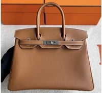 حقيبة بيركن 35 سم. معدن ذهبي