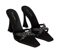 هيلز سانت لوران مفتوح لون أسود مرصع كريستال