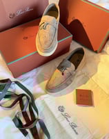 لورو بيانا شوز نسائي فلات جلد شامواه مخملي