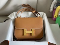 شنطة هيرمس كونستانس جلد إبسوم مع قفل ذهبي