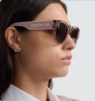 نظارة شمسية شفافة بنقش وردي وابيض