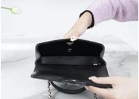 شنطة شانيل هاندل اسود 20 سم فضي