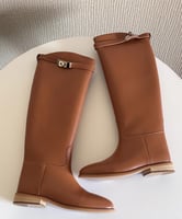 بوت هيرمز طويل جلدي متوفر بلونين