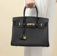 حقيبة بيركن 30 سم. معدن ذهبي