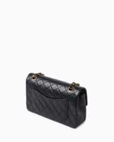 شنطة شانيل هاندل اسود 20 سم ذهبي