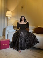 فستان سحر الليل المخملي