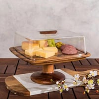 صحون كيك خشب مربع بقاعدة 108623