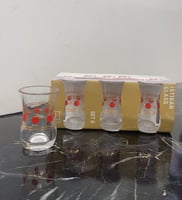 بيالات شاي ابو نقطة أحمر 60 مل 6 حبات