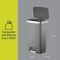 حاوية مهملات ايكو بلاستيك 45 لتر رمادي EK62661