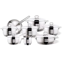 Bonera طقم أواني طهي من 14 قطعة من الفولاذ المقاوم...