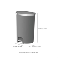 حاوية مهملات ايكو بلاستيك 55 لتر رمادي EK62211