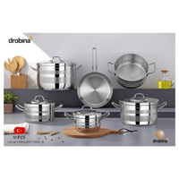 طقم قدور ستانلس ستيل 18/10 10 قطعة DR3112