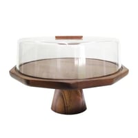 صحون كيك خشب مضلع بقاعدة 117802