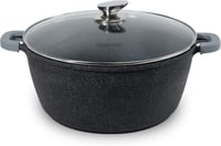 قدر جرانيت بغطاء زجاج 32 سم HW3468