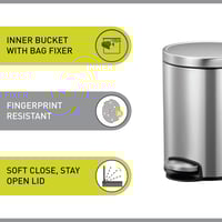 حاوية مهملات دعاس ايكو 5 لتر ستيل EK91151