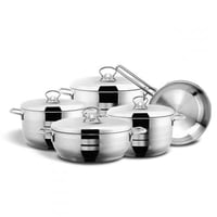 طقم قدور استيل 9قطعة 18/10مستركوك تركي BA1900