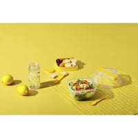 حافظة سلطة مع شوكة وسكين 950 مل الاصفر HSM8440TLY