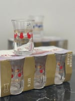 بيالات شاي ابو نقطة أحمر 60 مل 6 حبات