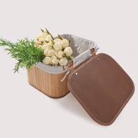 طقم سلات 3 بغطاء قطع كبير خشبي