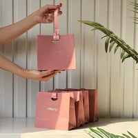 اكياس فاخرة "عيدكم مبارك" وردي (10 حبة)