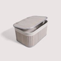 طقم سلات 3 بغطاء قطع كبير رمادي