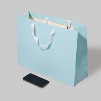 اكياس كرافت عرض كبير ازرق ( 12 كيس )