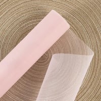 رول قماش تل وردي ثلجي