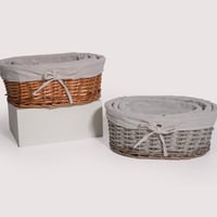 طقم سلات 3 قطع بيضاوي خشبي